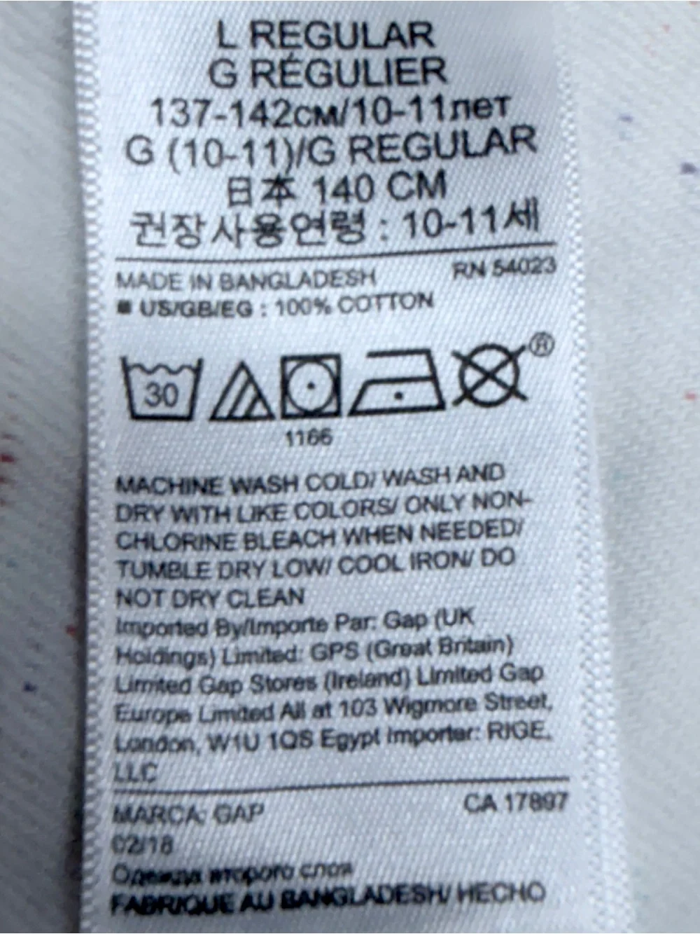 GAP Girls Confetti Print White Denim Shortalls Overalls Size Large 10 11